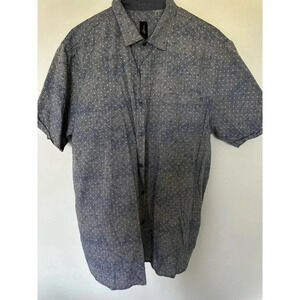 Howe Mens Printed Collared Short‎ Sleeve Button Down Shirt Gray Size XXL